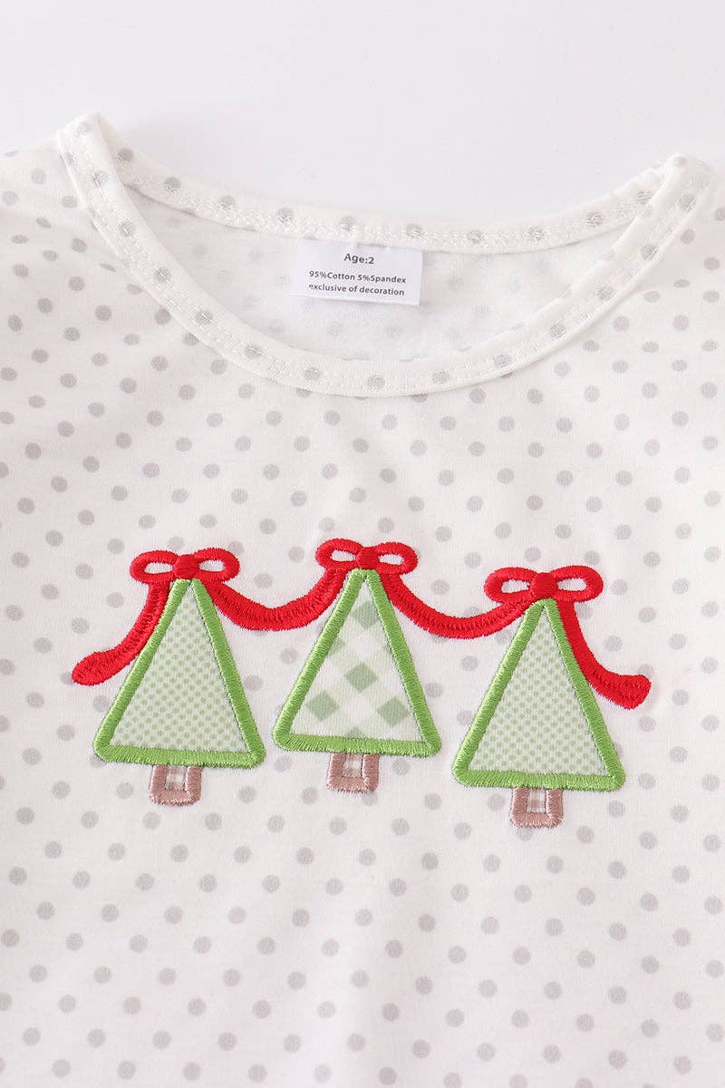 Christmas Tree Appliqué Girl Set