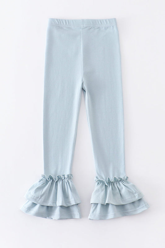 Light Blue Ruffle Double Layered Pants