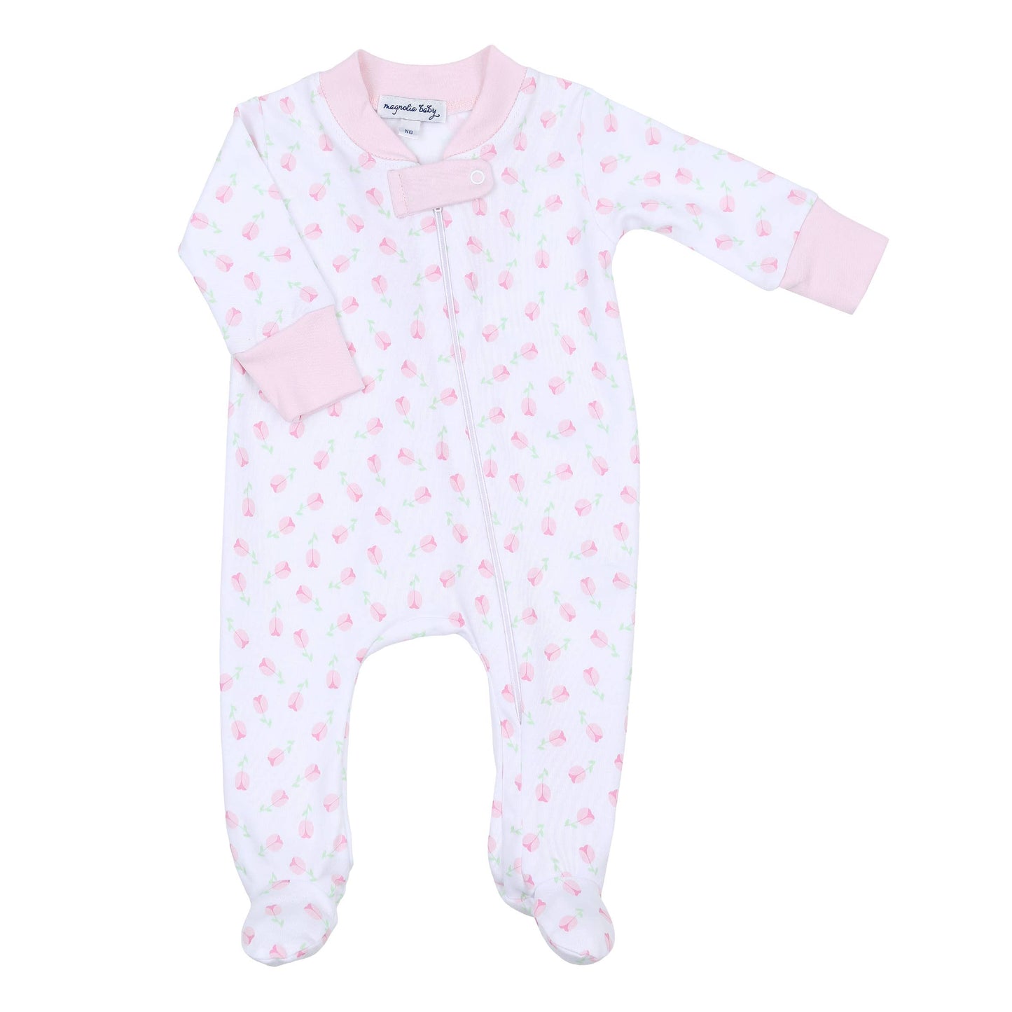 Magnolia Baby Tessa's Classics Pink Printed Zipper Footie