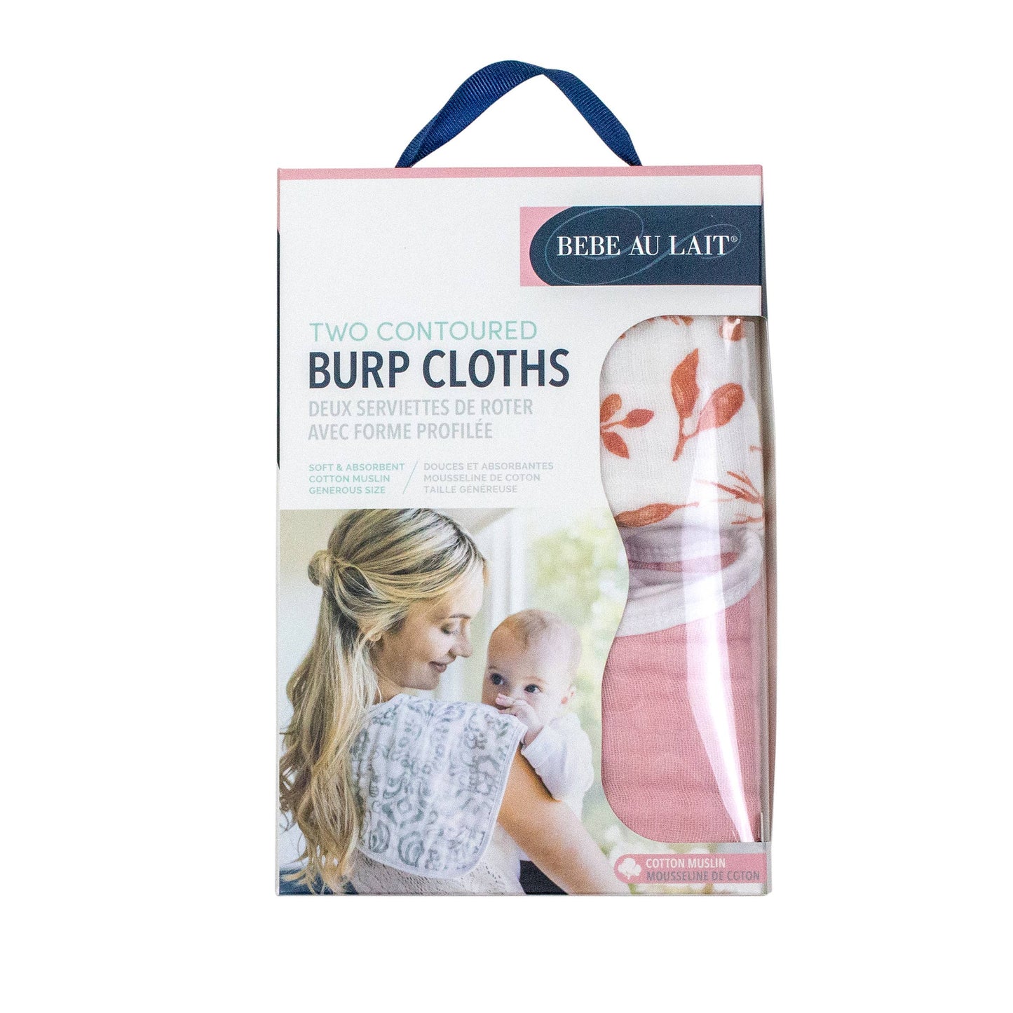 Pink Leaves + Cotton Candy Classic Muslin Burp Cloths Set