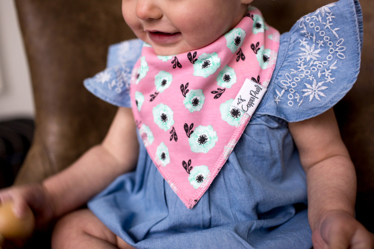 Copper Pearl BLOOM Baby Bandana Bib Set (4-pack)