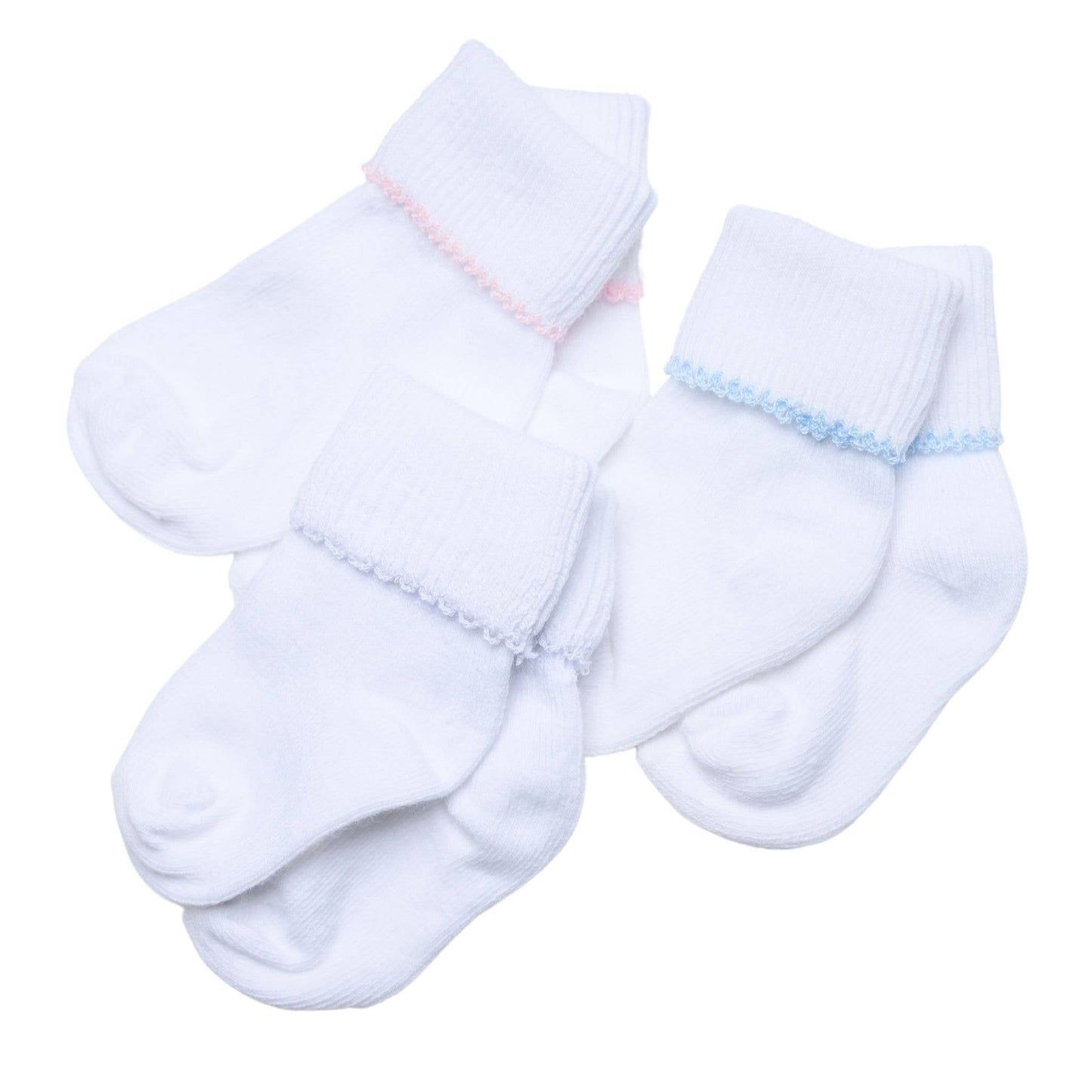 Magnolia Baby Solid Essentials White Blue Socks