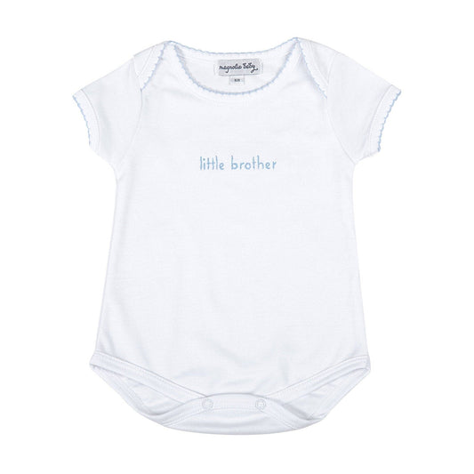 Magnolia Baby Little Brother Embroidered Short Sleeve Bodysuit