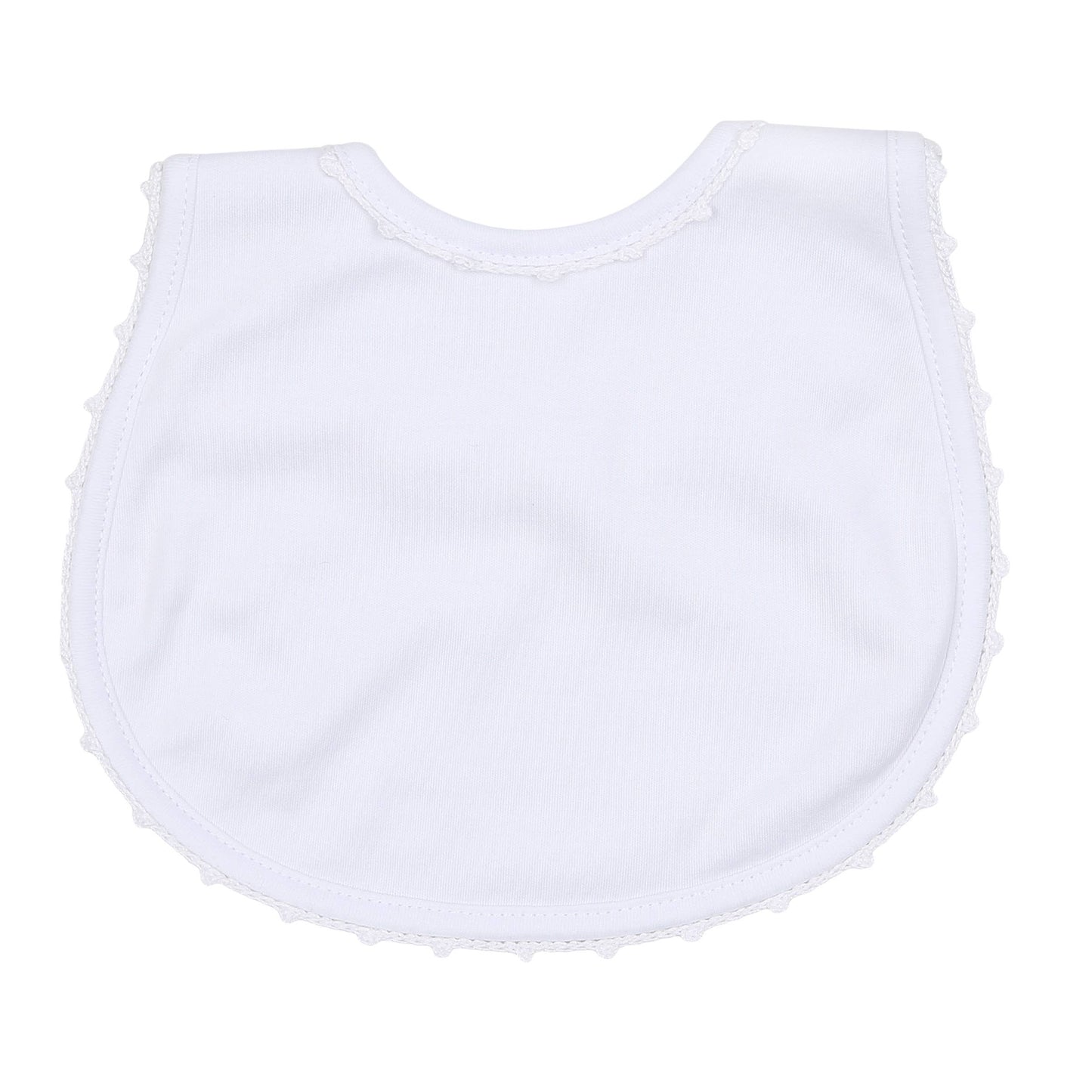 Magnolia Baby - Baby Joy Bib with White Crochet Trim