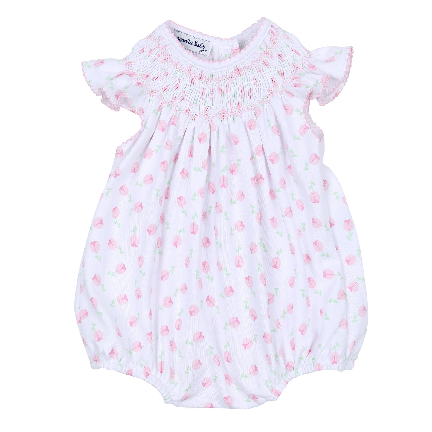 Magnolia Baby Tessa's Classics Pink Bishop Printed Flutters Bubble