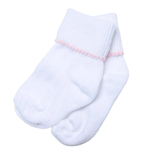 Magnolia Baby Solid Essentials White Pink Socks