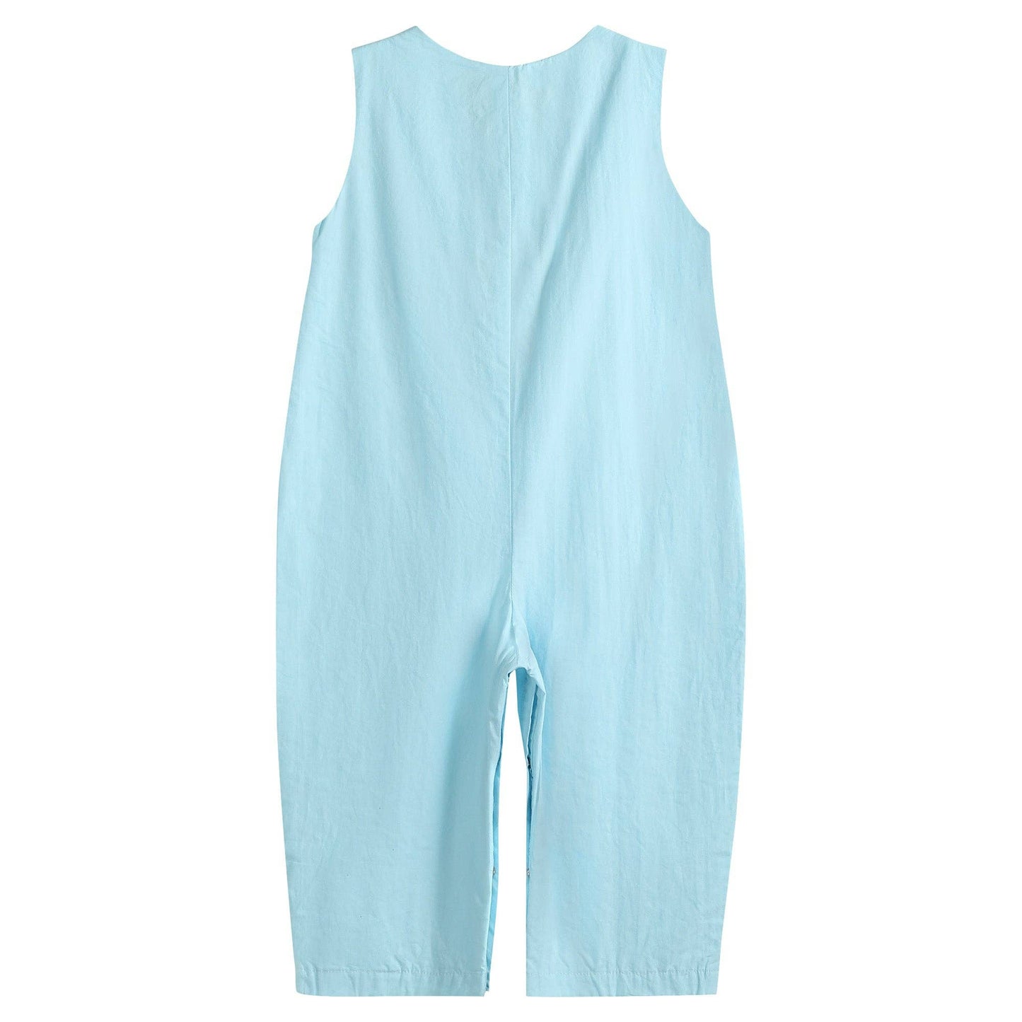 Blue Santa Smocked Overalls