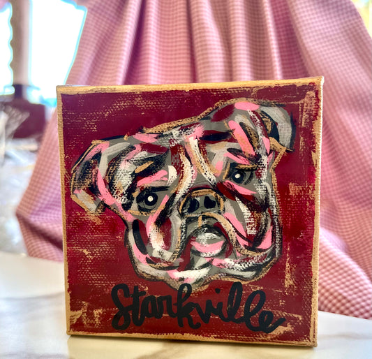 Hand Painted MSU Bulldogs Canvas by Tangled Brush