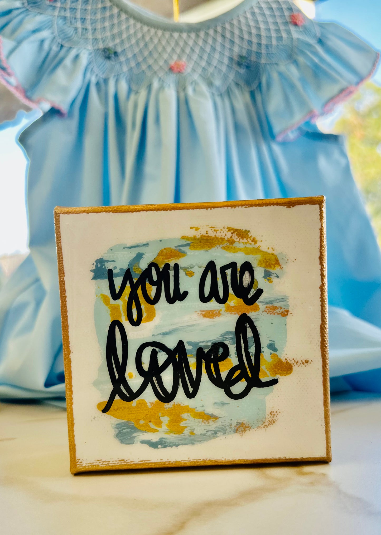 Hand Painted "You Are Loved" Canvas by Tangled Brush