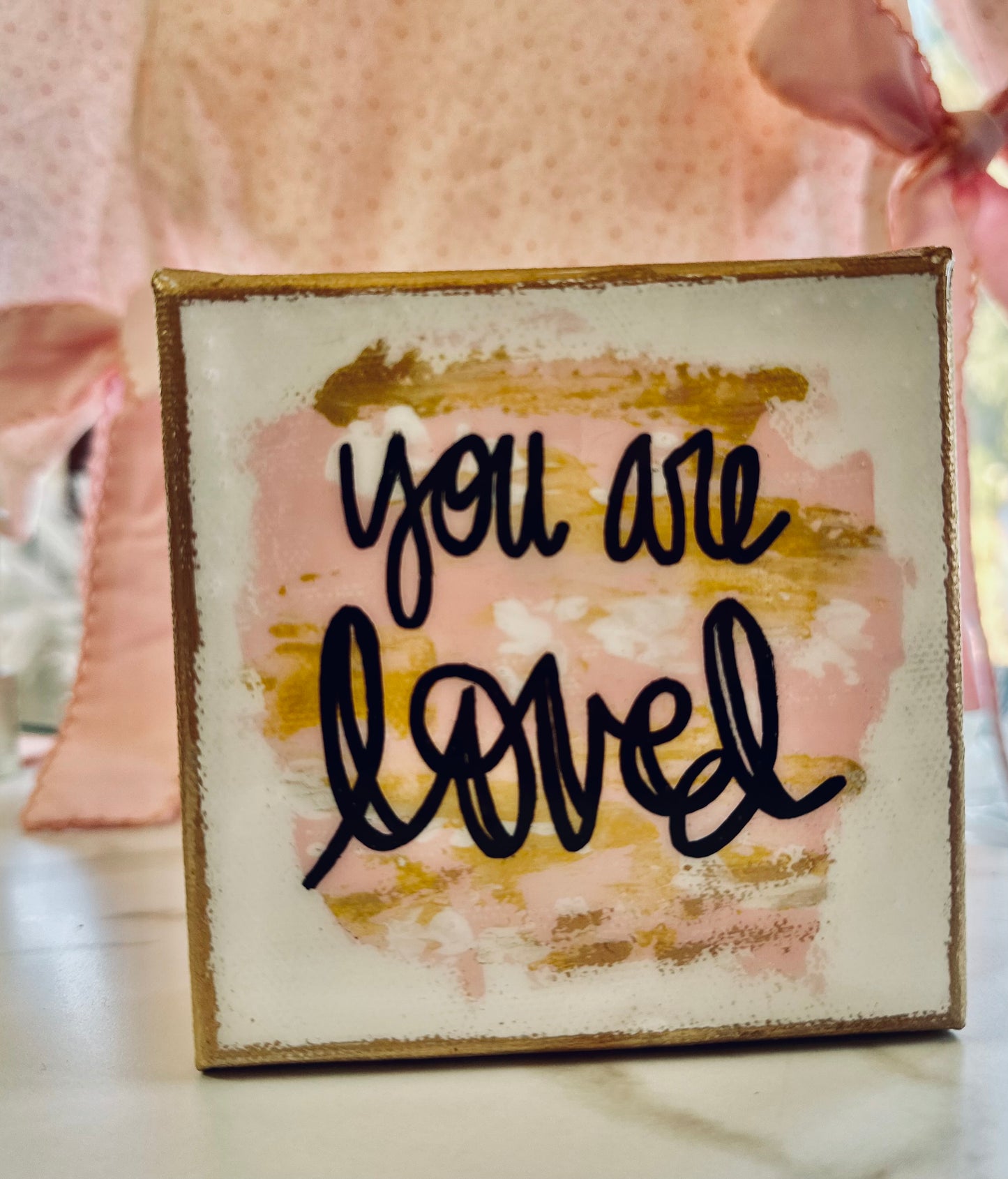 Hand Painted "You Are Loved" Canvas by Tangled Brush