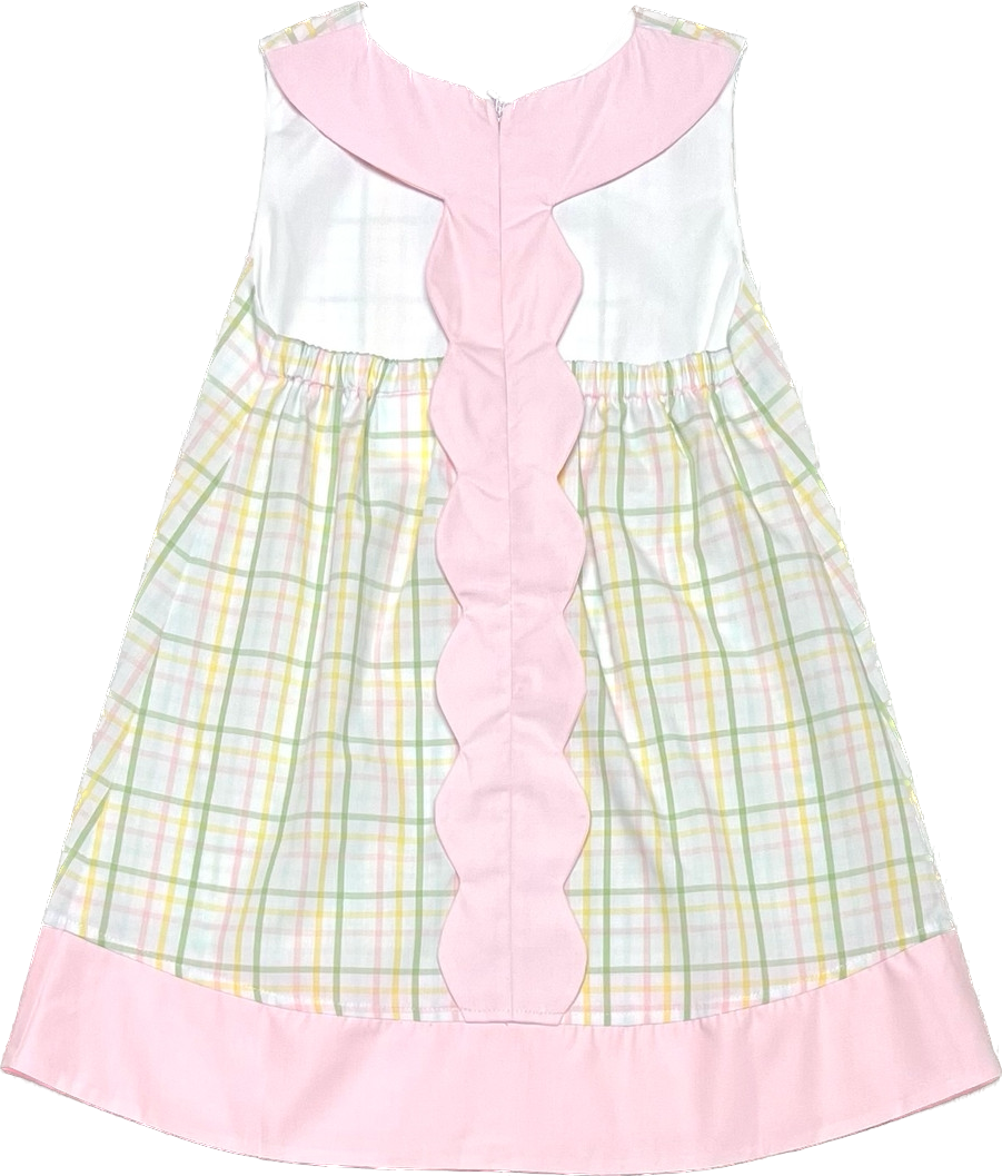 Banana Split Spring Gingham & Pink Shift Dress