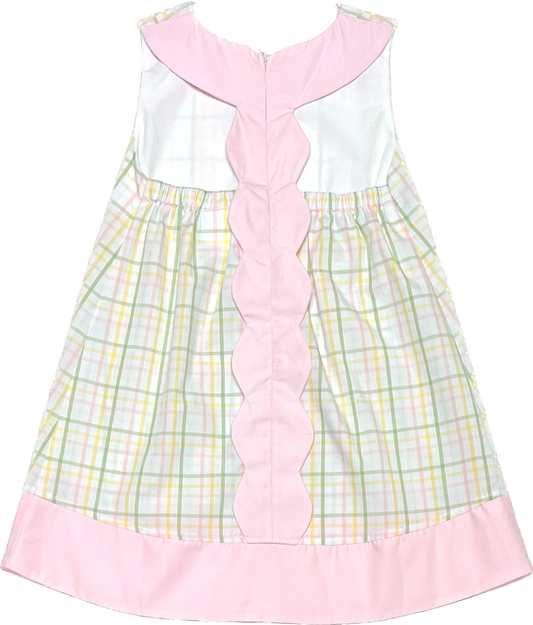 Banana Split Spring Gingham & Pink Shift Dress