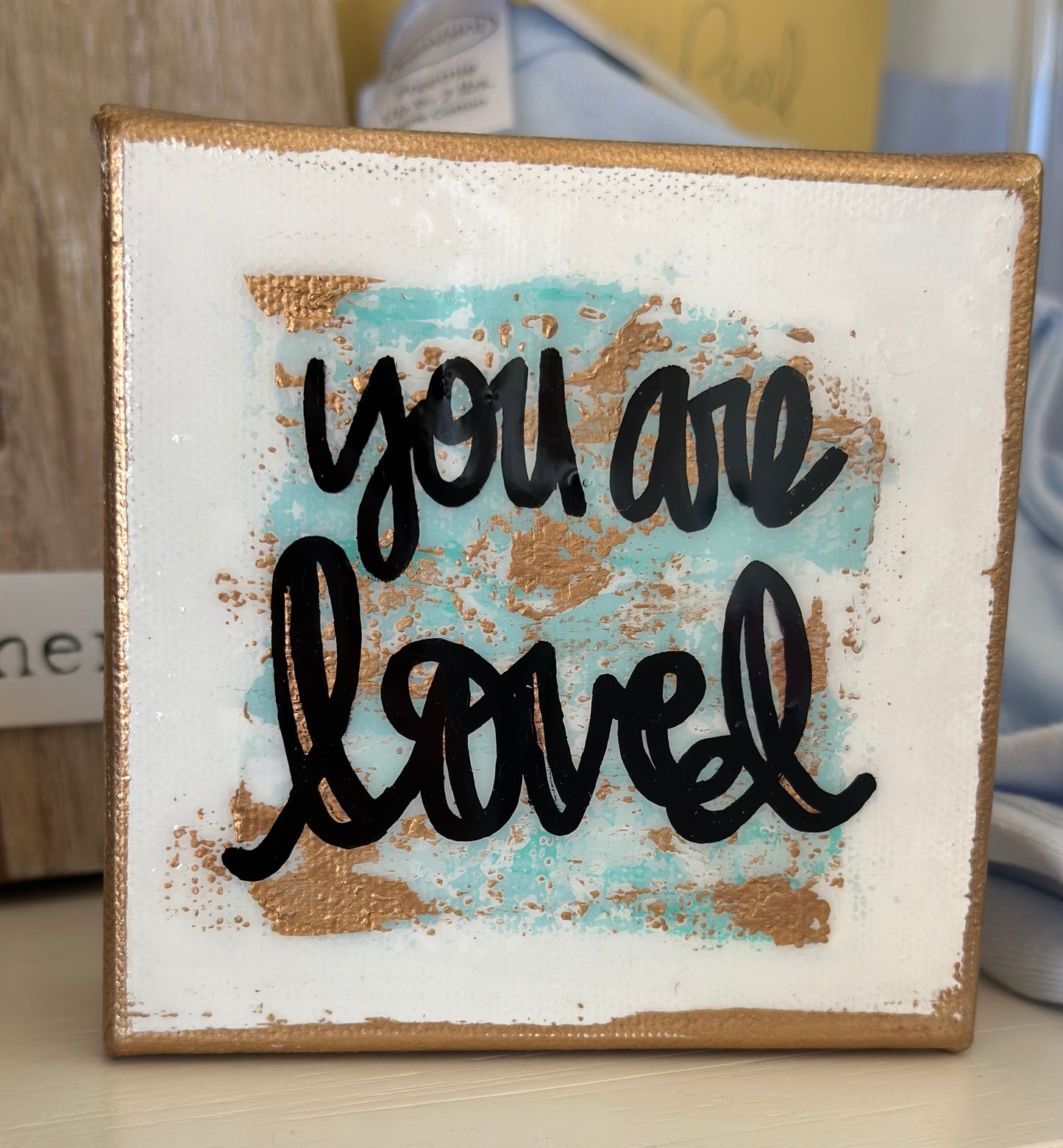 Hand Painted "You Are Loved" Canvas by Tangled Brush