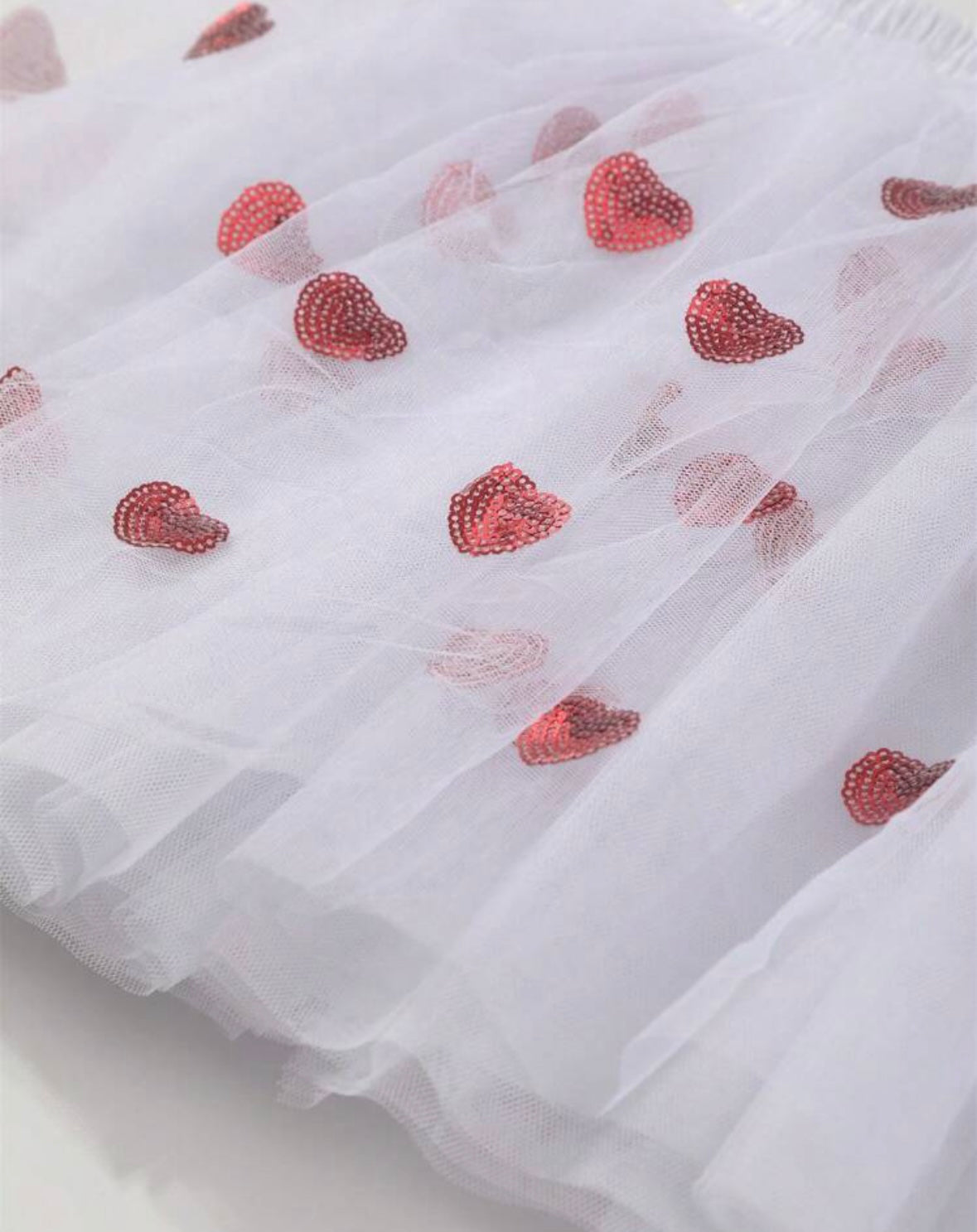 Red Heart Embroidered Mesh Tutu