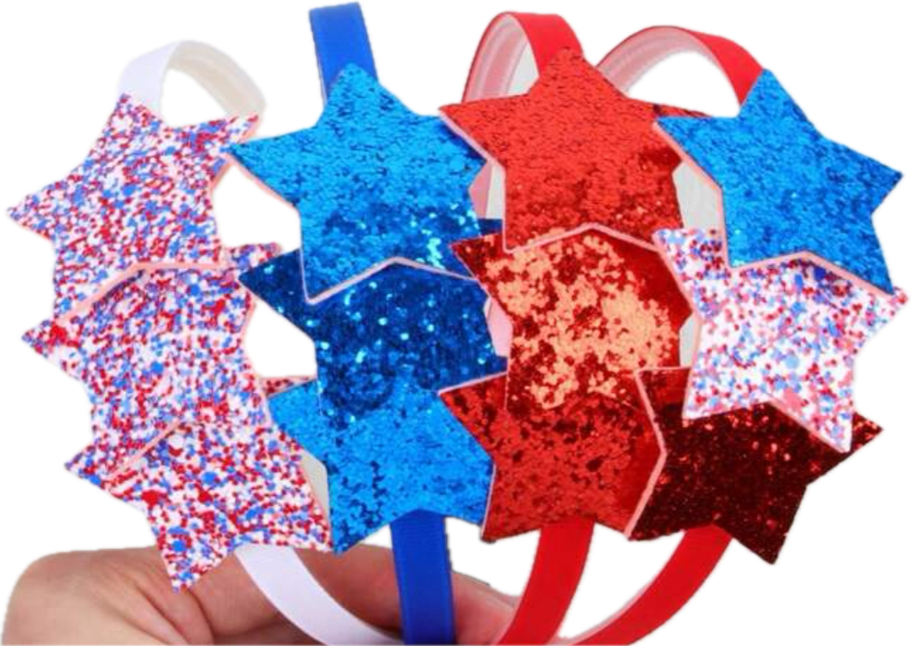 Red, White & Blue Glitter Headbands