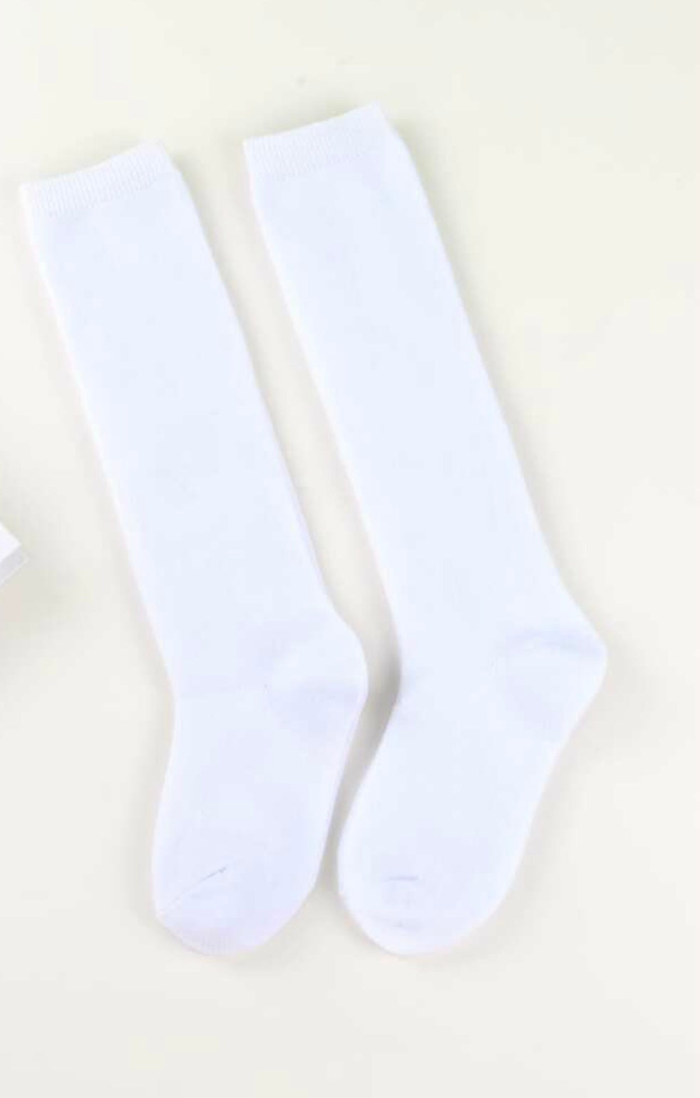 White Cotton Knee Socks