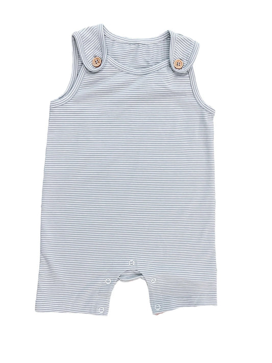 Southern Proper Striped Romper- Grey