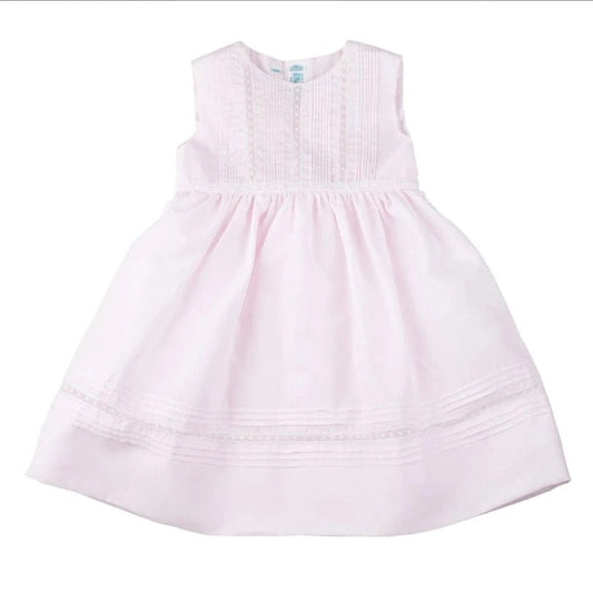 Feltman Brothers Sleeveless Dress with Pintucks and Lace Insertion and Matching Diaper Cover