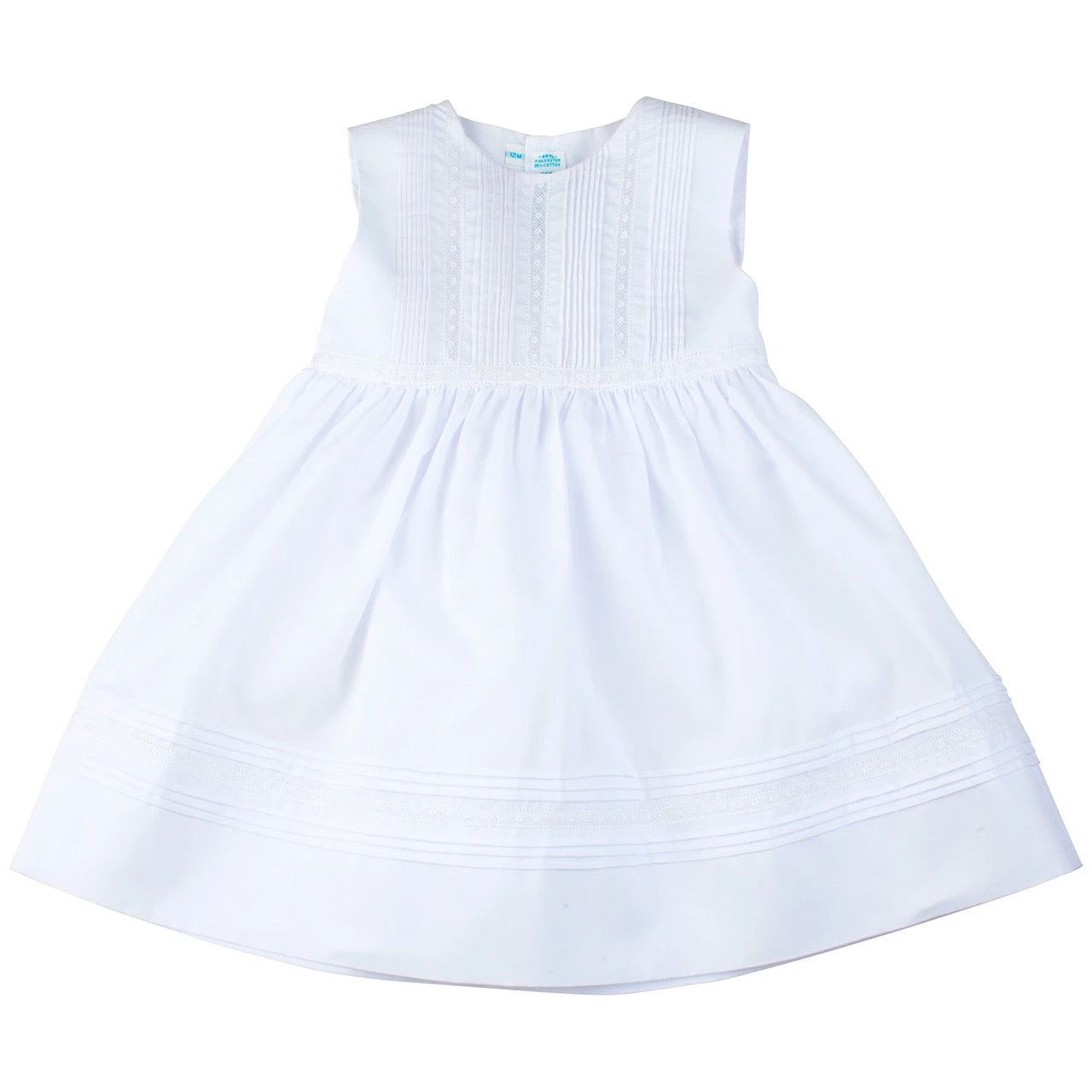 Feltman Brothers Sleeveless Dress with Pintucks and Lace Insertion and Matching Diaper Cover