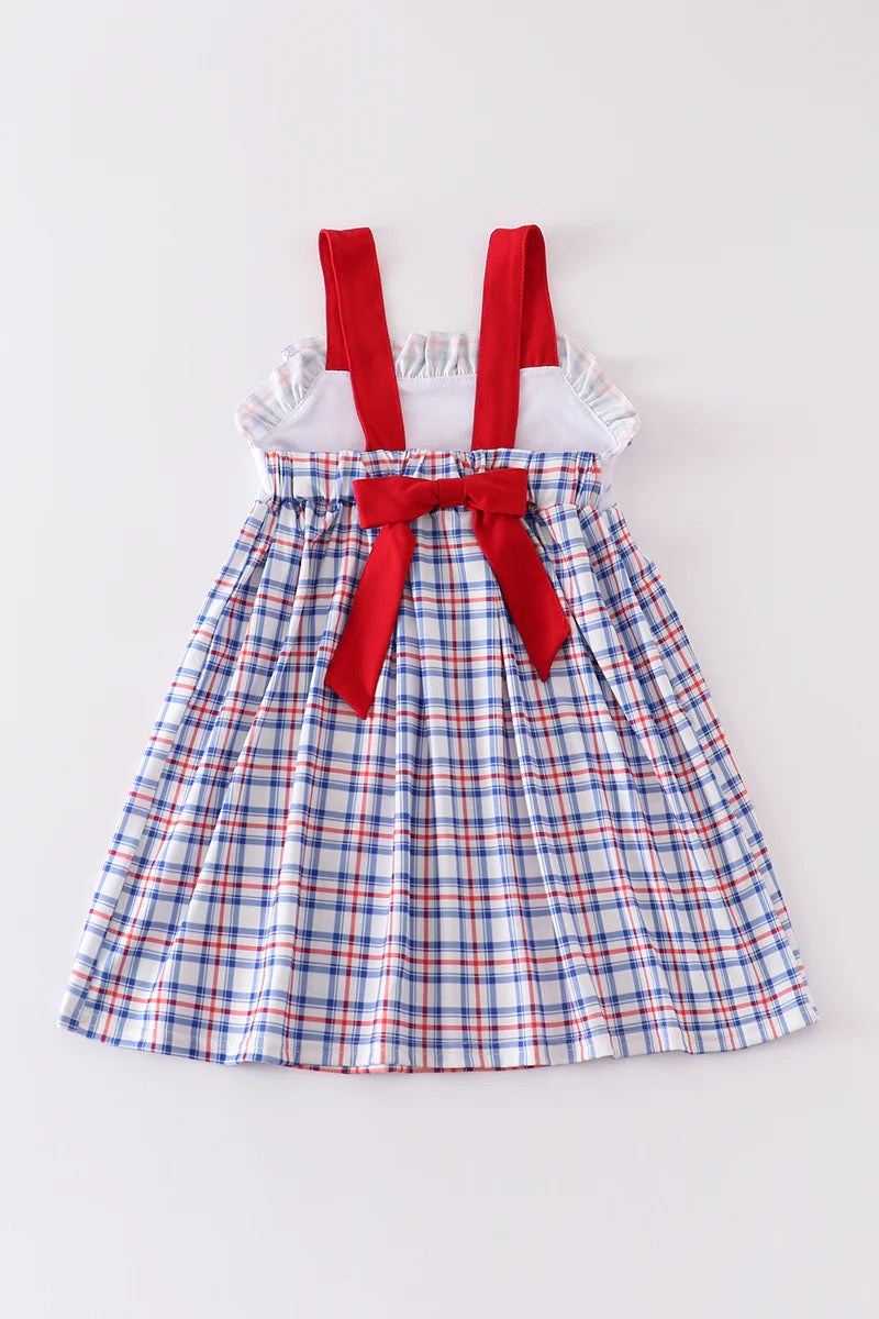 Patriotic Flag Embroidery Dress