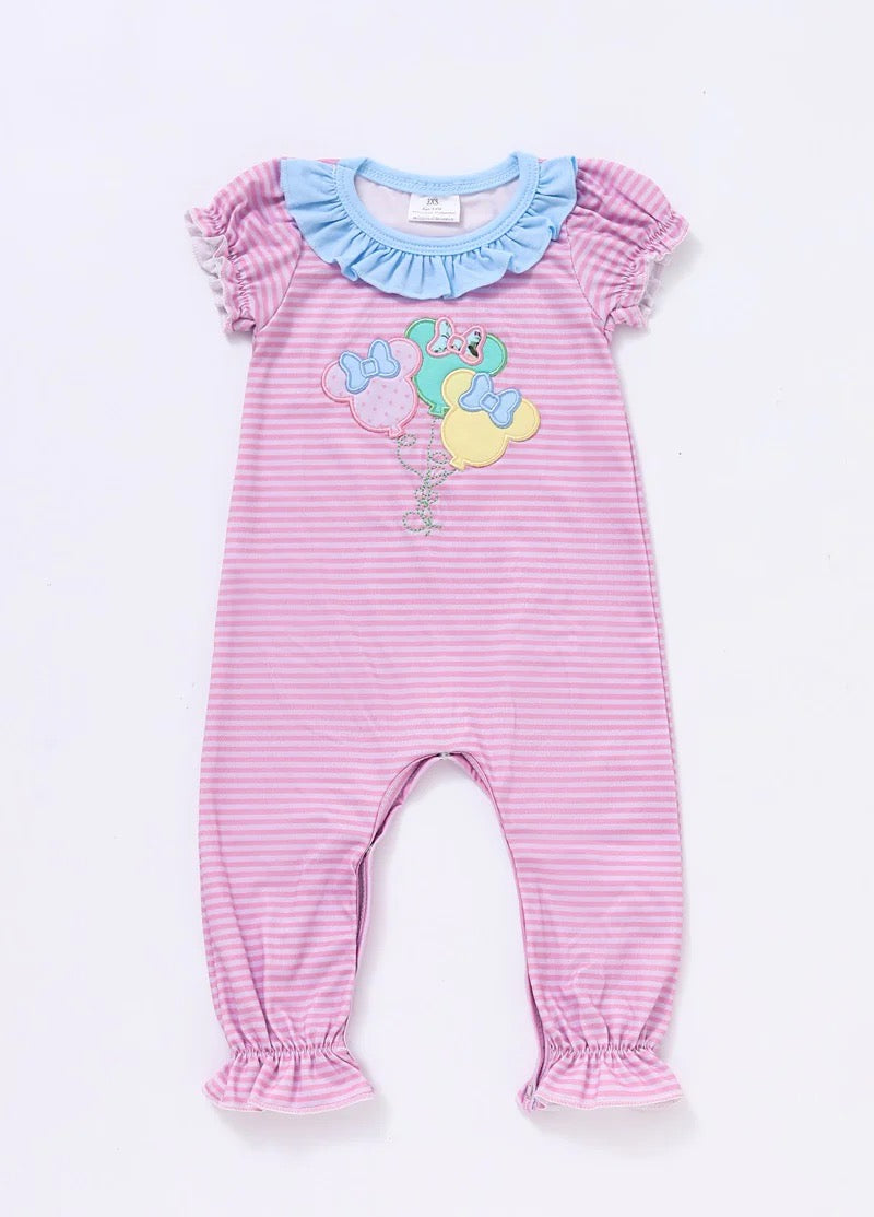 Pink Character Applique  Romper