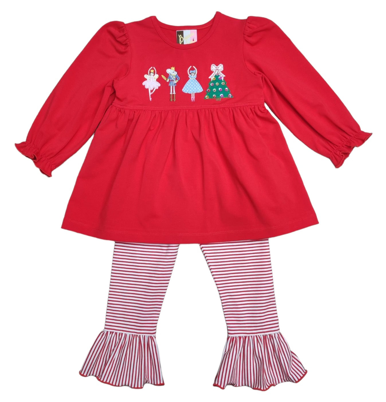 Banana Split Nutcracker Applique Ruffle Pant Set