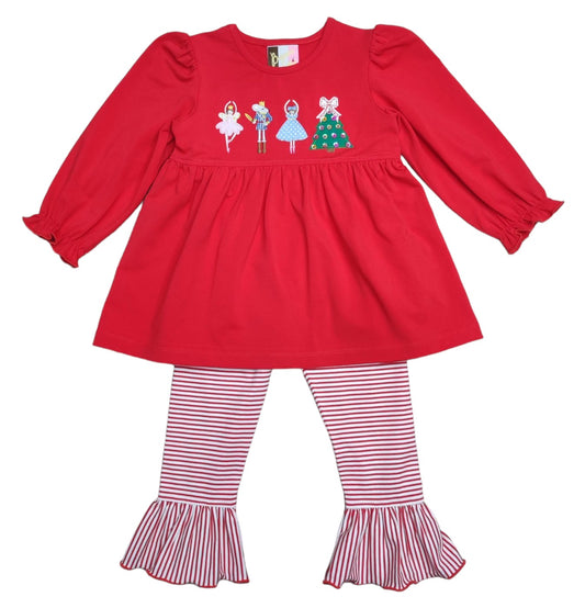 Banana Split Nutcracker Applique Ruffle Pant Set