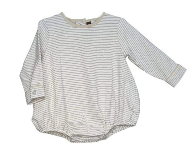 Banana Split Khaki Stripe Long Sleeve Boys Bubble