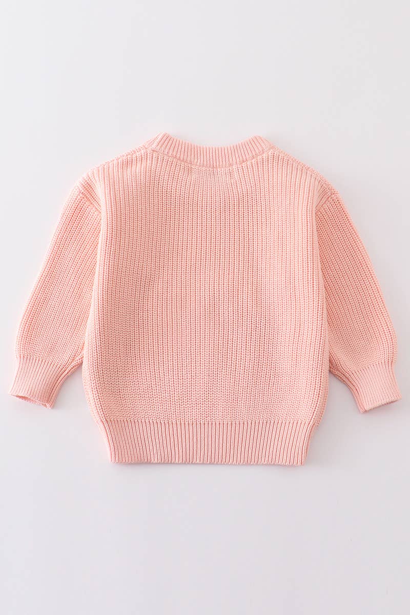 Pink Love Hand-Embroidered Oversized Sweater