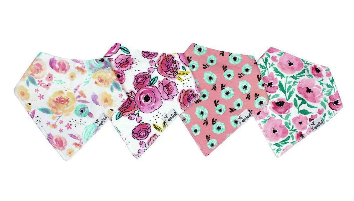 Copper Pearl BLOOM Baby Bandana Bib Set (4-pack)