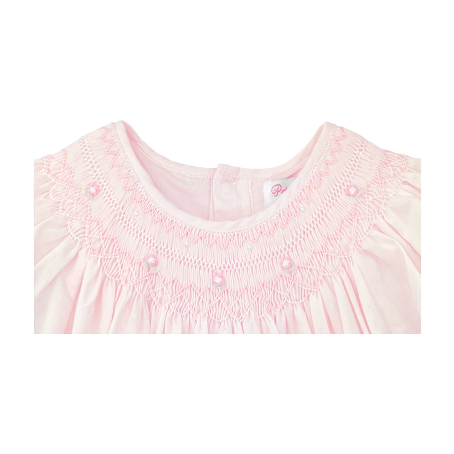 Petit Ami Daygown with Heart Smocking & Pearls