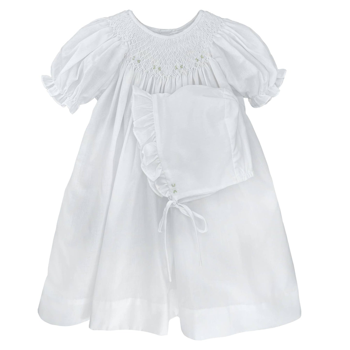 Petit Ami Smocked Daygown with Raglan Embroidery