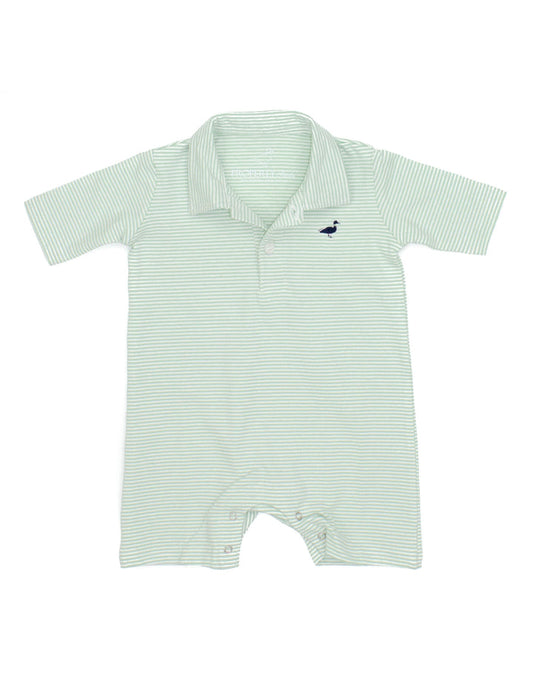 Properly Tied Baby Jackson Polo Shortall Mint Stripe