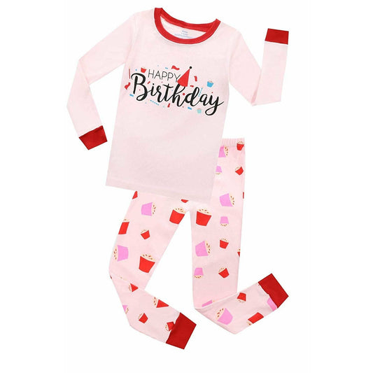 Birthday Girls 2 Piece Pajamas Set Cotton