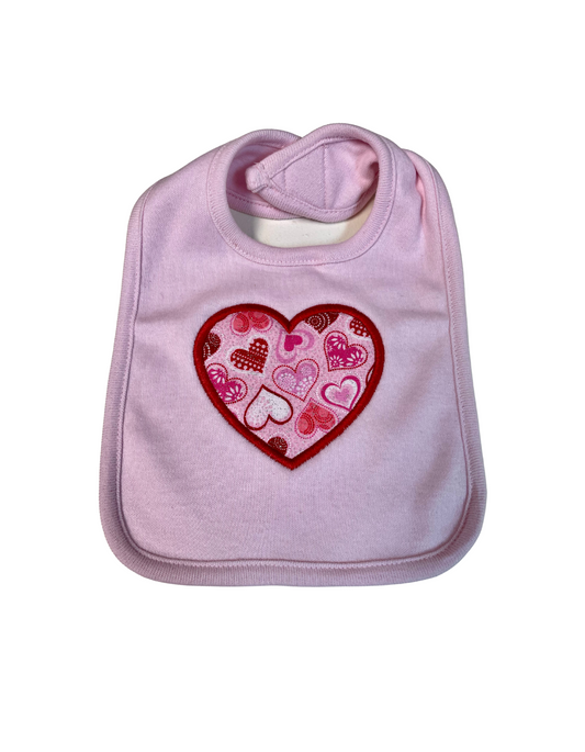 Bambini Bib with heart appliqué