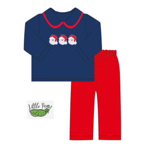 Santa Baby French Knot Boys Pant Set