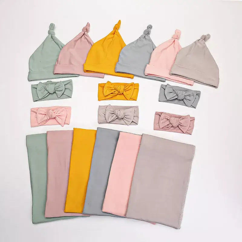 Baby 3 piece swaddle blanket set