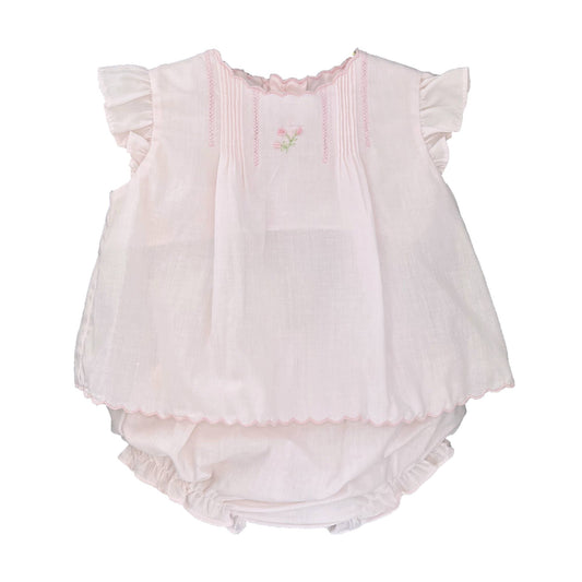 Petit Ami Flower Embroidered Heirloom Diaper Set