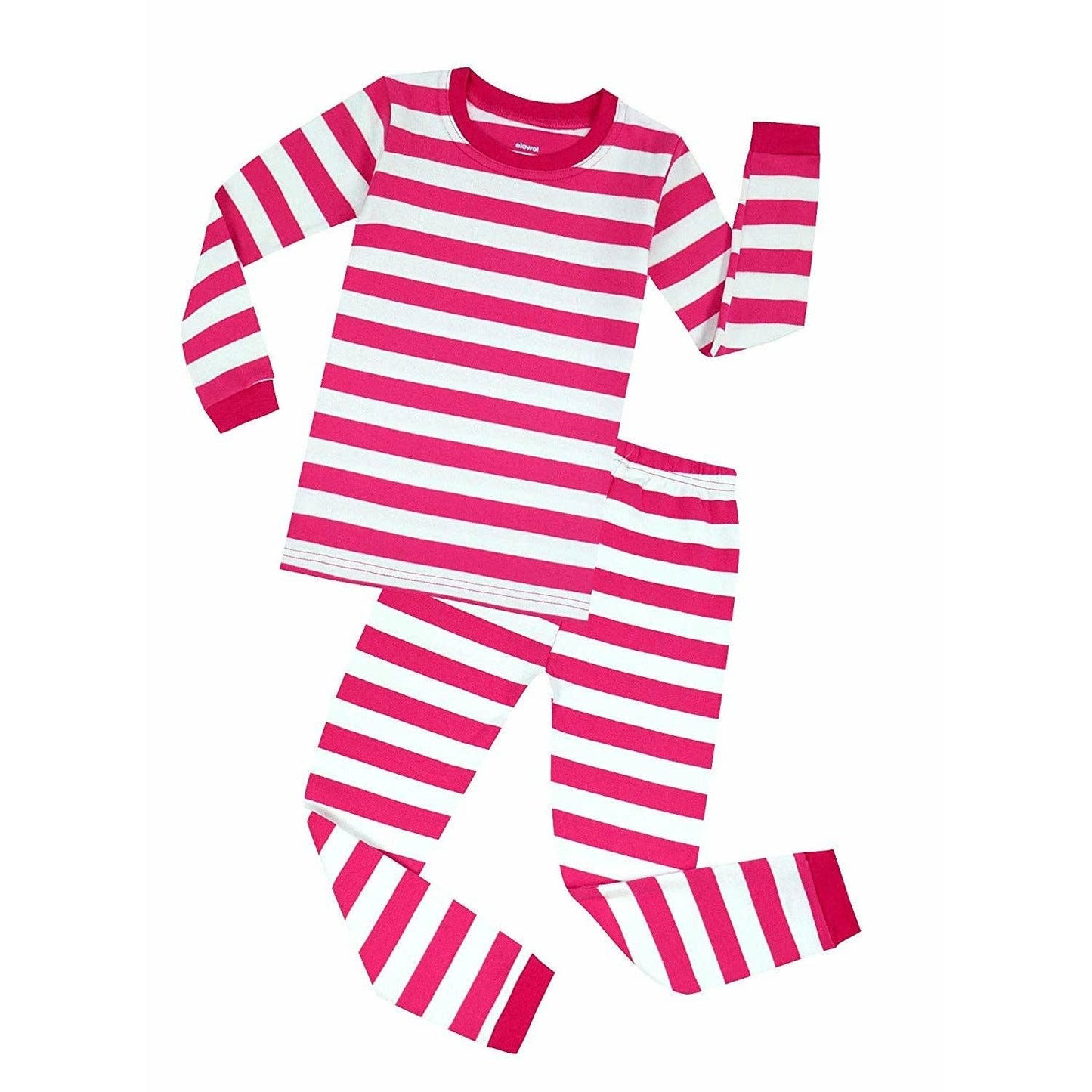 Striped Pink and White Two Piece Pajamas