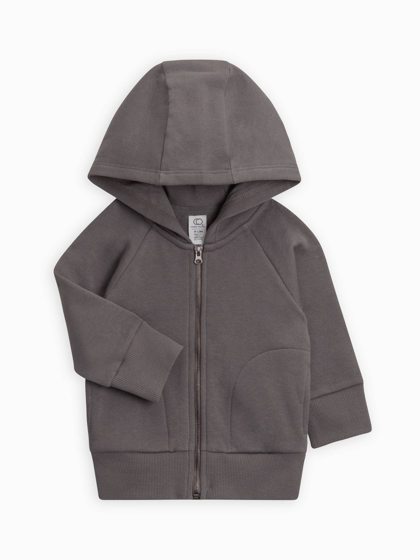 Colored Organics Max French Terry Zip-Up Hoodie - Pewter