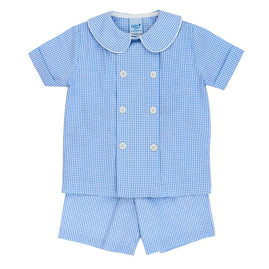 Bailey Boys Blue Gingham Dressy Short Set