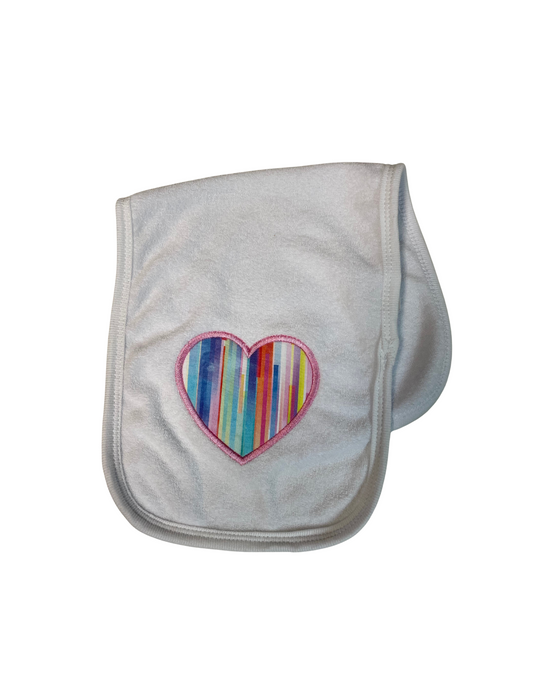 Bambini Burp cloth with heart appliqué