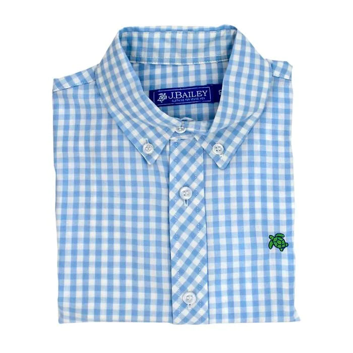 J.Bailey Blue Check Button Down Shirt