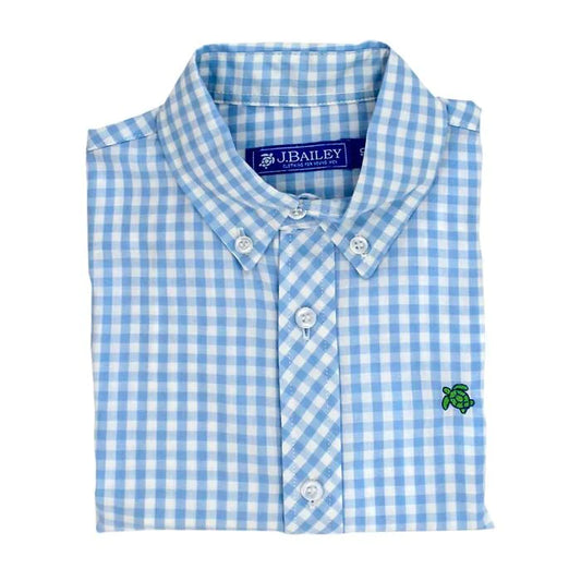 J.Bailey Blue Check Button Down Shirt