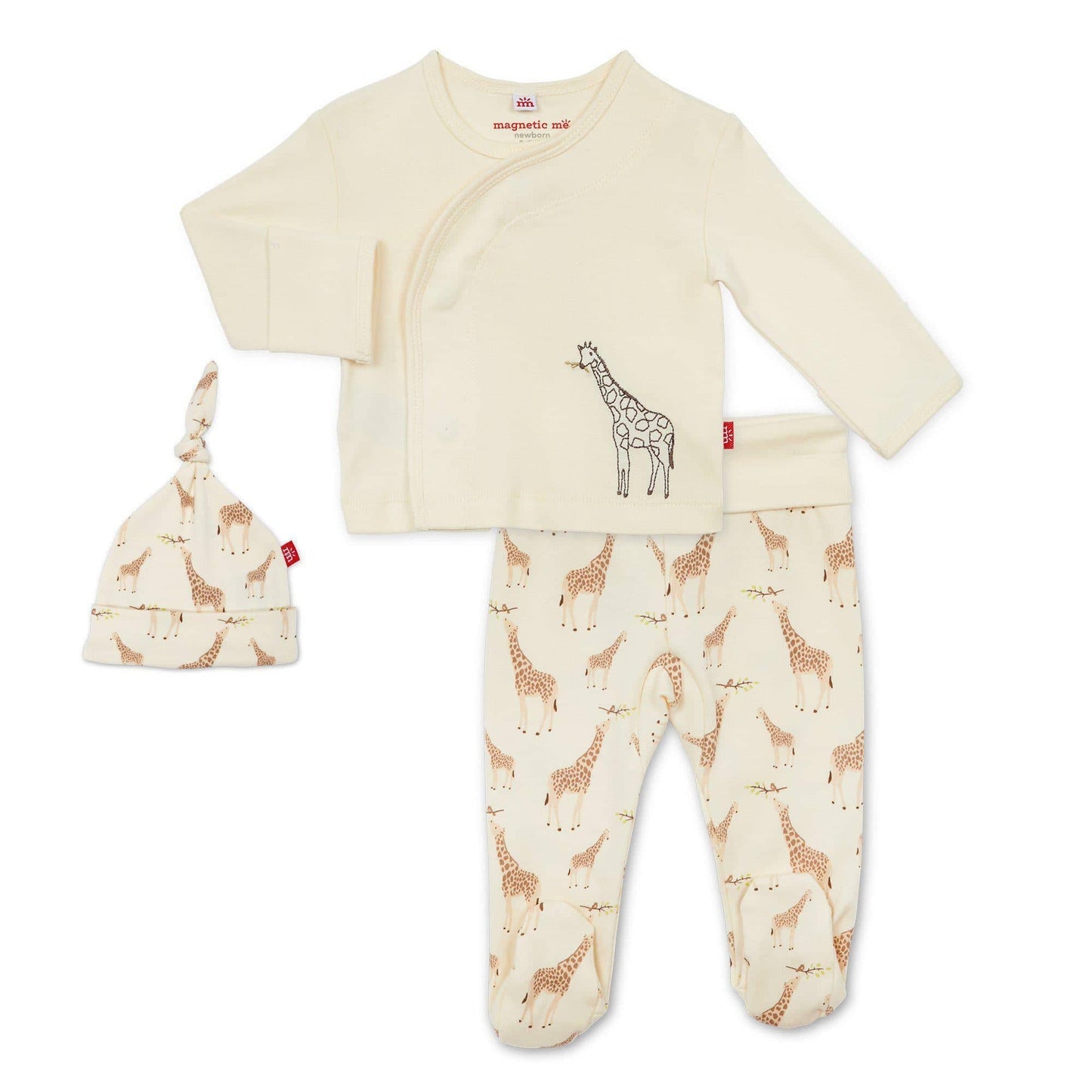 Magnetic Me Cream Jolie Giraffe 3 Piece Kimono Set