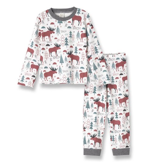 Moose Tracks Kids Christmas Pajamas - Bamboo Cotton