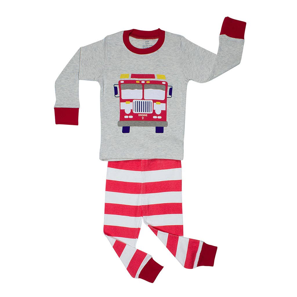 Fire Truck Boys Two Piece Pajamas Set