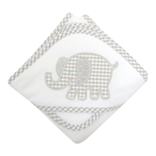 3 Marthas Gray Elephant Hooded Towel & Washcloth Set