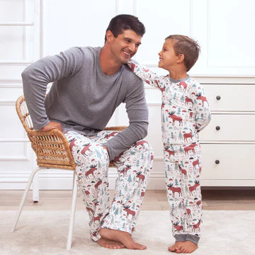 Moose Tracks Kids Christmas Pajamas - Bamboo Cotton